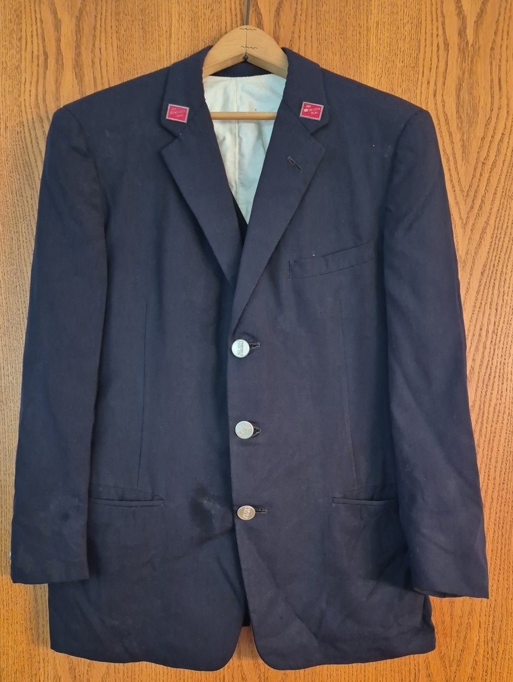 Vtg 1967 Navy Blue Milwaukee Road Railroad Conductor Jacket & Vest w/ Insignia